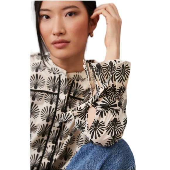 Porridge x Anthropologie - Whimsy Buttondown Shirt Blouse Sz S - Picture 4 of 10